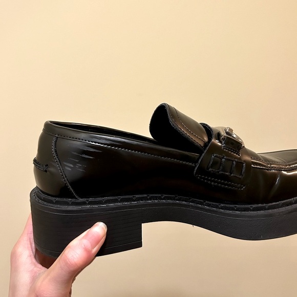 Women’s Black Patent Faux Leather Loafers - Picture 4 of 5